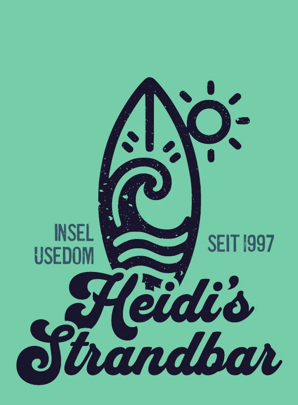 Heidi’s Strandbar Logo auf Mint