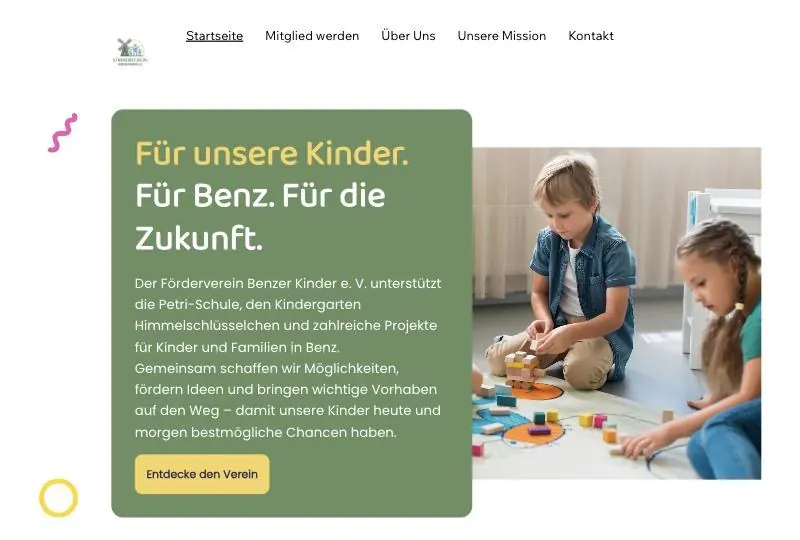 Website Förderverein Benzer Kinder